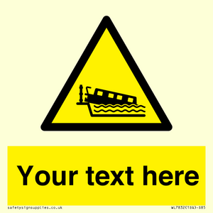 Custom warning grounding narrow boat on lock cill